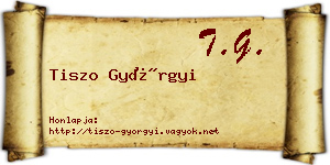 Tiszo Györgyi névjegykártya